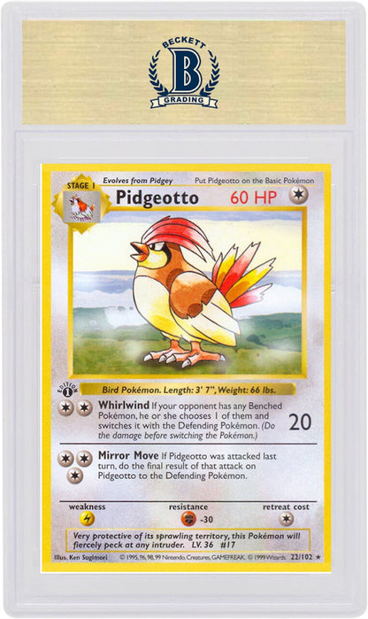 Pidgeotto 1999 Pokemon TCG Base Set 1st Edition #22/102 (PSA or BGS Graded)