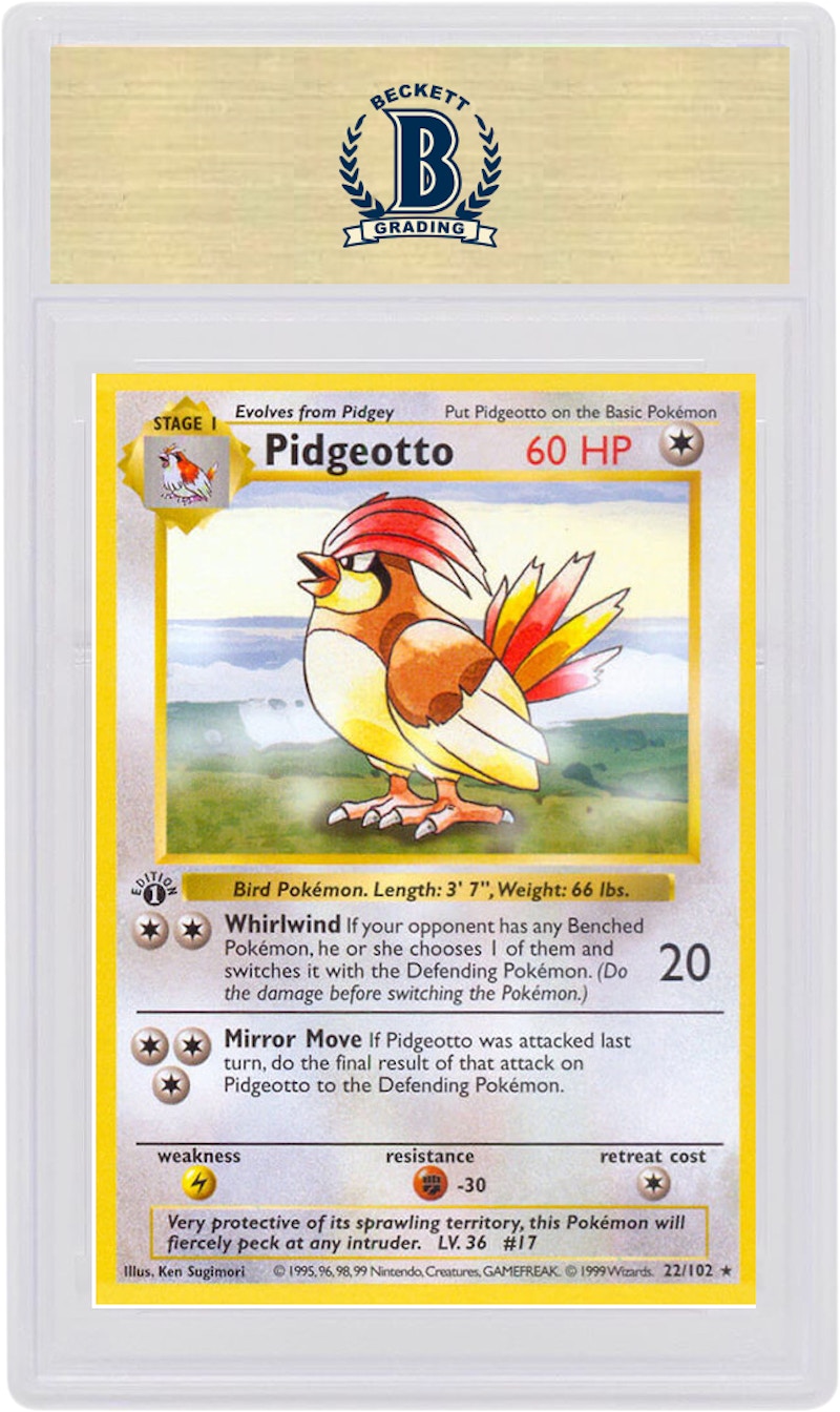 Pidgeotto 1999 Pokemon TCG Base Set 1st Edition #22/102 (PSA or BGS Graded)