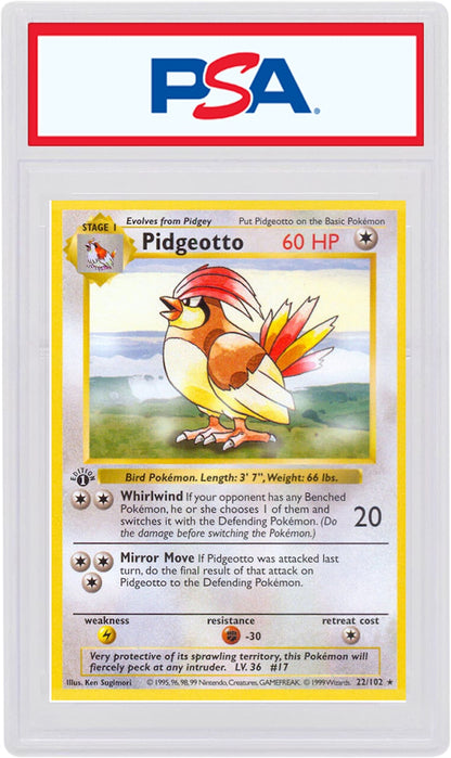 Pidgeotto 1999 Pokemon TCG Base Set 1st Edition #22/102 (PSA or BGS Graded)