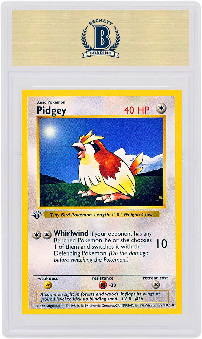 Pidgey 1999 Pokemon TCG Base Set 1st Edition #57/102 (PSA or BGS Graded)
