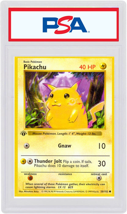 Pikachu Yellow Cheeks 1999 Pokemon TCG Base Set 1st Edition #58/102 (PSA or BGS Graded)