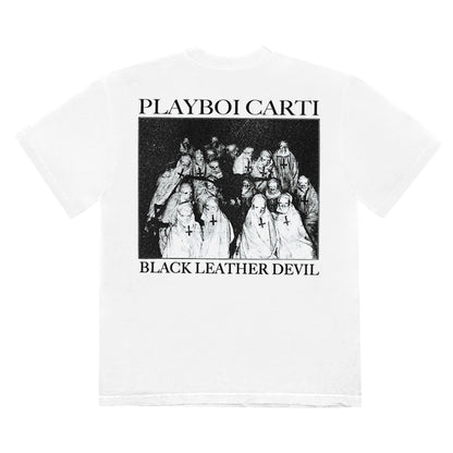 Playboi Carti Black Leather Devil T-shirt White