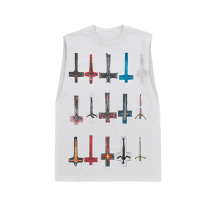 Playboi Carti Cross Sleeveless Tee White