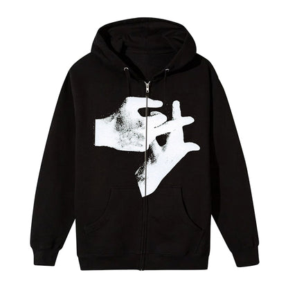 Playboi Carti Hands Zip Up Hoodie Black