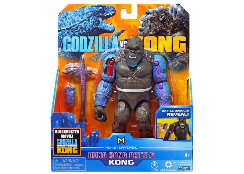 Playmates Toys Godzilla vs. Kong Monsterverse Hong Kong Battle Kong Action Figure Black/Blue