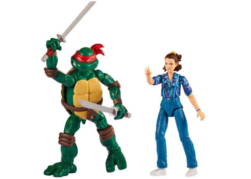 Playmates Toys Teenage Mutant Ninja Turtles x Stranger Things Leonardo & Eleven Action Figure 2-Pack