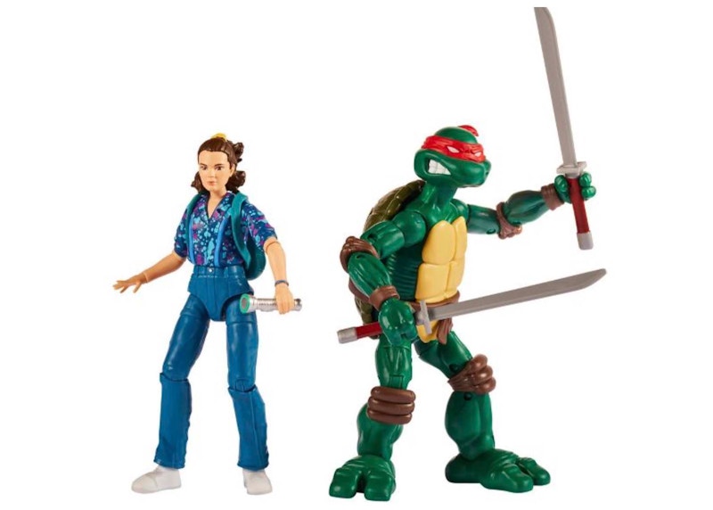 Playmates Toys Teenage Mutant Ninja Turtles x Stranger Things Leonardo & Eleven Action Figure 2-Pack