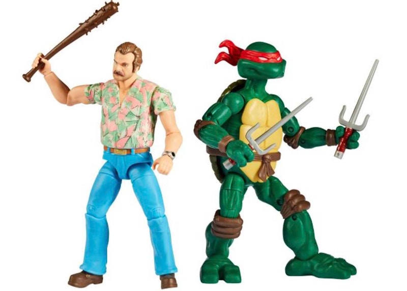 Playmates Toys Teenage Mutant Ninja Turtles x Stranger Things Raphael & Hopper Action Figure 2-Pack