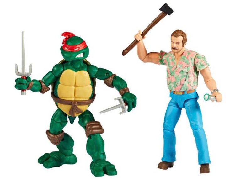 Playmates Toys Teenage Mutant Ninja Turtles x Stranger Things Raphael & Hopper Action Figure 2-Pack