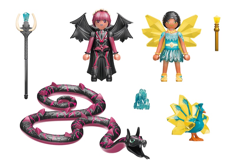 Playmobil Adventures of Ayuma Crystal Fairy And Bat Fairy with Soul Animal Set 70803