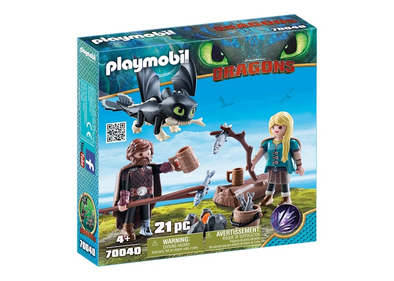 Playmobil Dream Works Dragons Hiccup, Astrid and Dragon Set 70040
