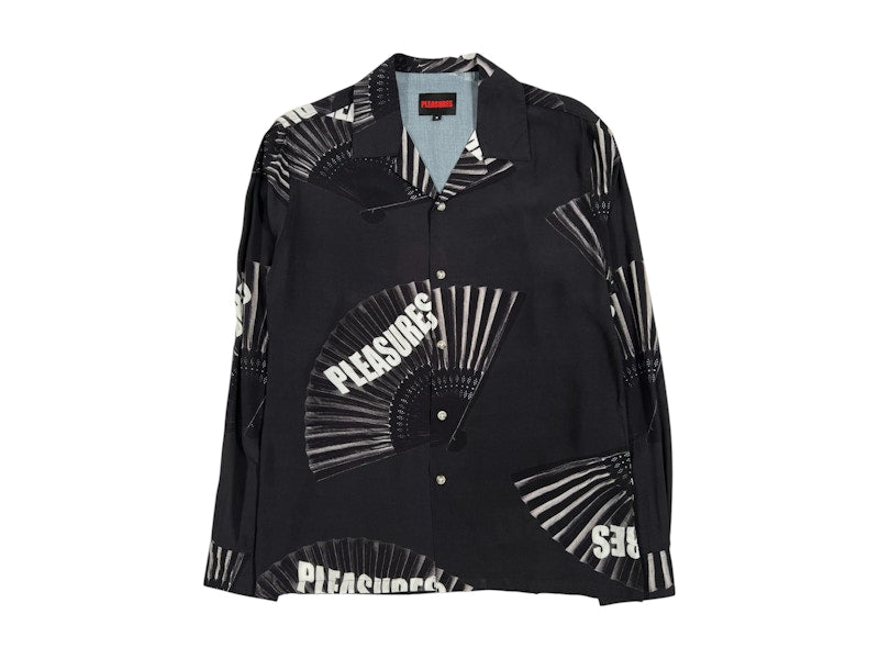 Pleasures Fans Long Sleeve Button Down Shirt Black