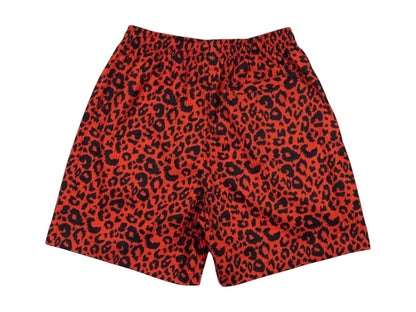 Pleasures Leopard Active Shorts Red