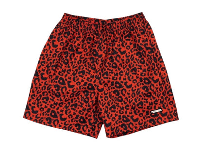 Pleasures Leopard Active Shorts Red