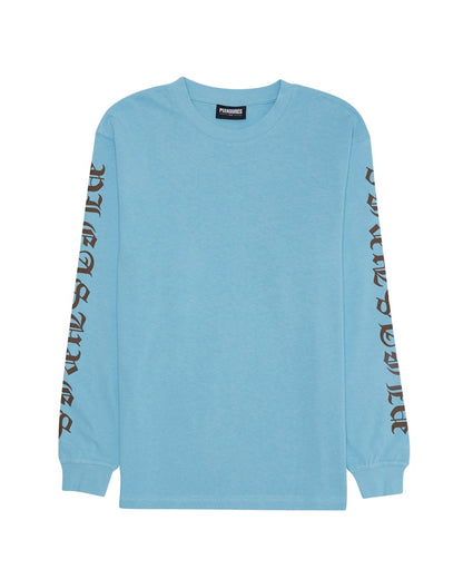 Pleasures Old E Heavyweight Long Sleeve Shirt Blue
