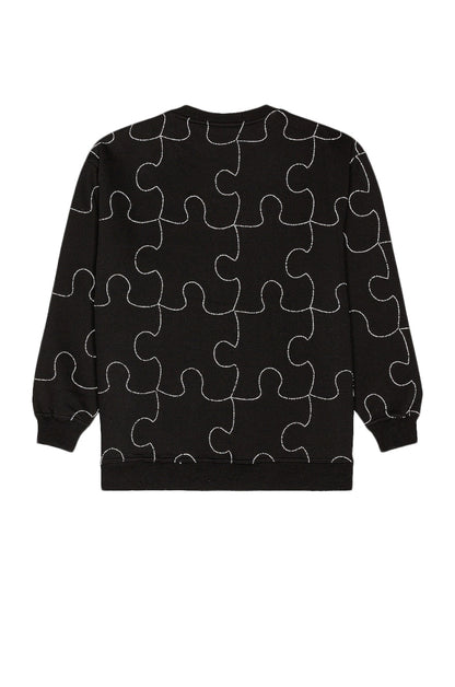 Pleasures Pieces Reflective Crewneck Sweater Black
