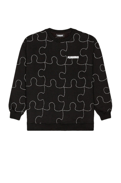 Pleasures Pieces Reflective Crewneck Sweater Black