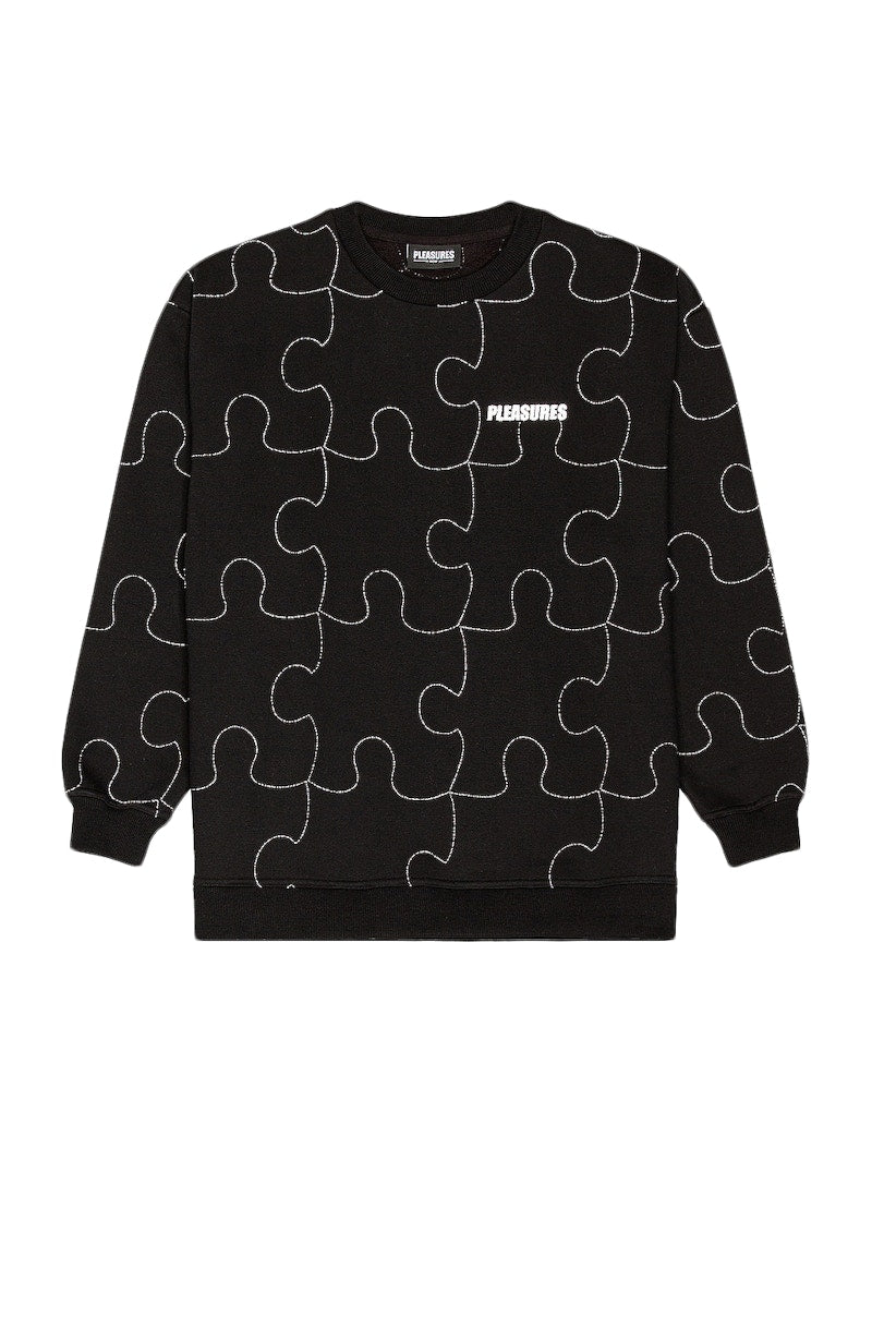 Pleasures Pieces Reflective Crewneck Sweater Black
