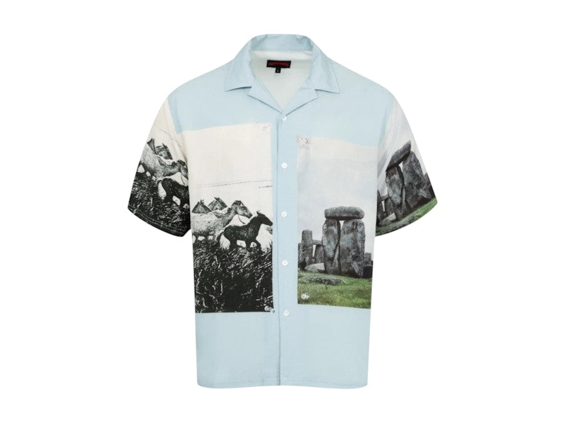 Pleasures Stone Horse Button Down Shirt Blue