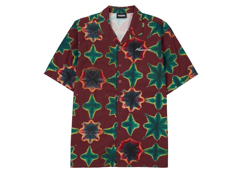 Pleasures Sulfur Short Sleeve Butoon Down Shirt Red