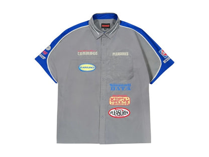 Pleasures Terror Button Up Shirt Grey