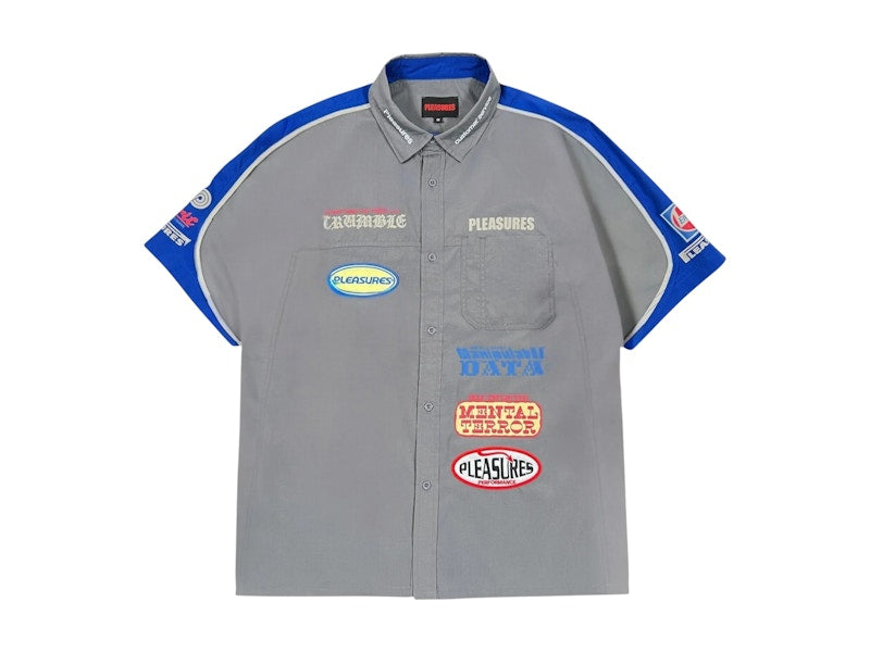 Pleasures Terror Button Up Shirt Grey