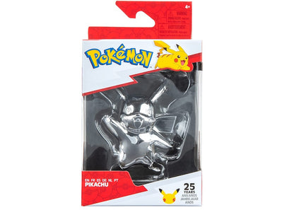 Pokemon 25th Anniversary Pikachu 3 Inch Figure #2 Silver