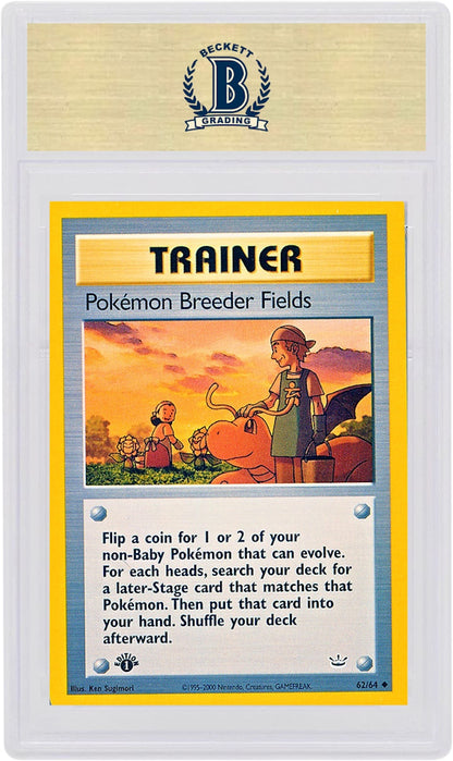 Pokemon TCG Breeder Fields 2001 Pokemon TCG Neo Revelation 1st Edition #62/64 (PSA or BGS Graded)