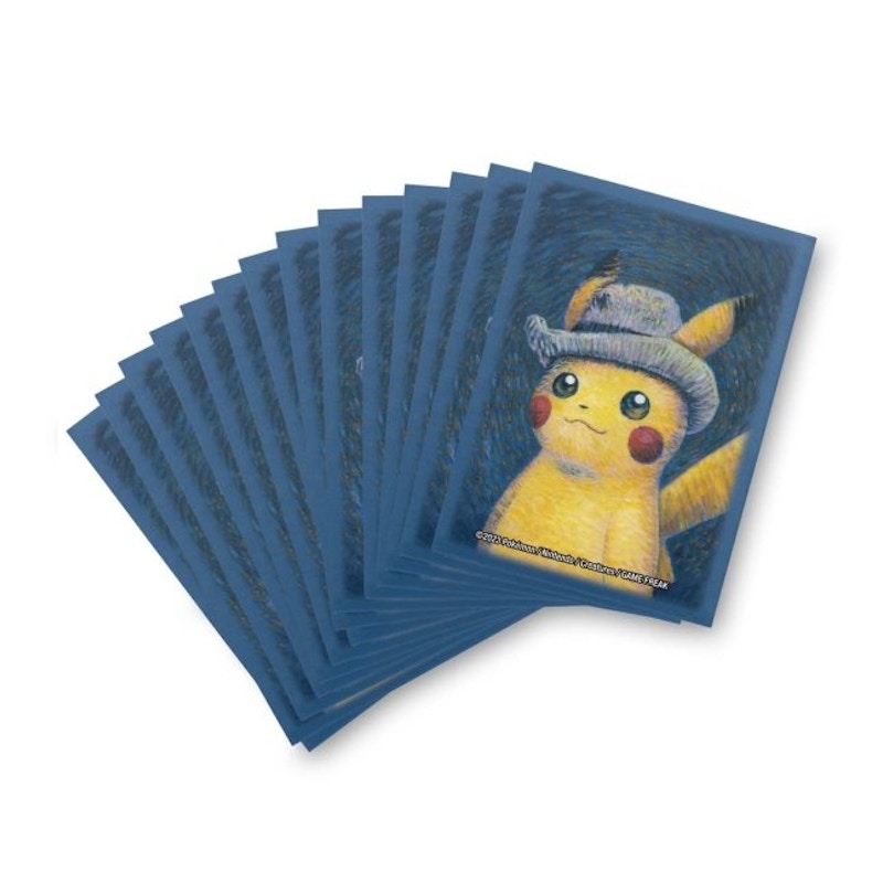 Pokemon Center x Van Gogh Museum: Pikachu Inspired by Self-Portrait with Grey Felt Hat 65 Card Sleeves