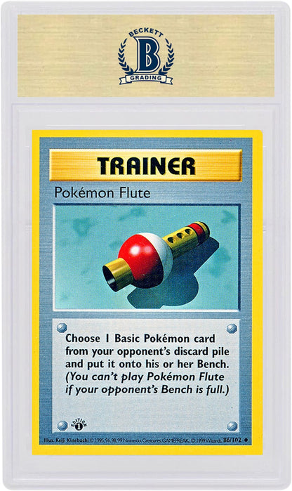 Pokemon TCG Flute 1999 Pokemon TCG Base Set 1st Edition #86/102 (PSA or BGS Graded)