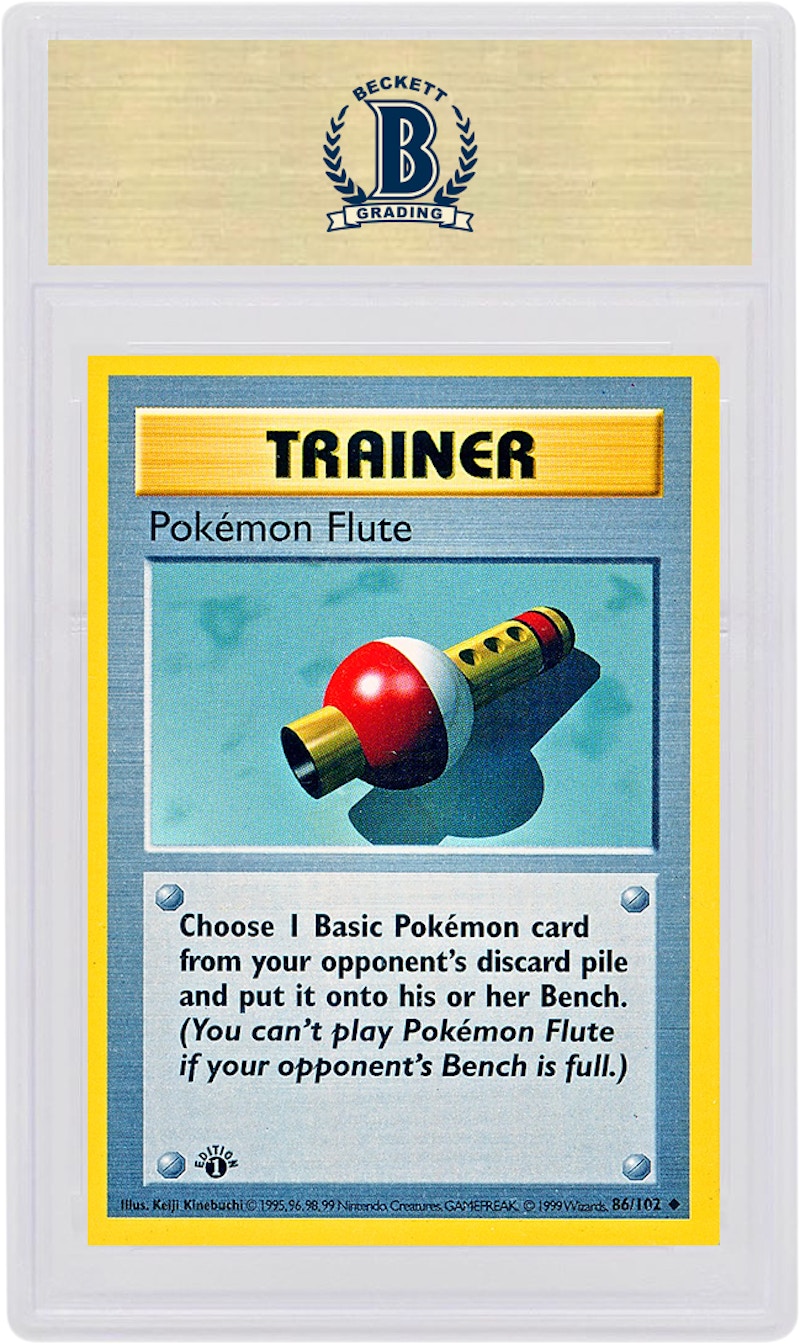Pokemon TCG Flute 1999 Pokemon TCG Base Set 1st Edition #86/102 (PSA or BGS Graded)