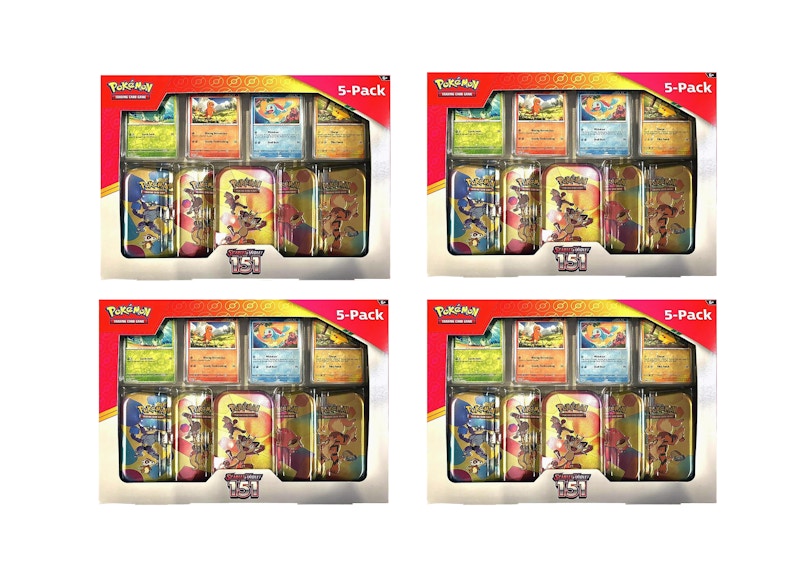Pokémon Scarlet & Violet 151 Costco 5 Mini Tin Bundle 4x Lot (Tin Art Mary Vary)