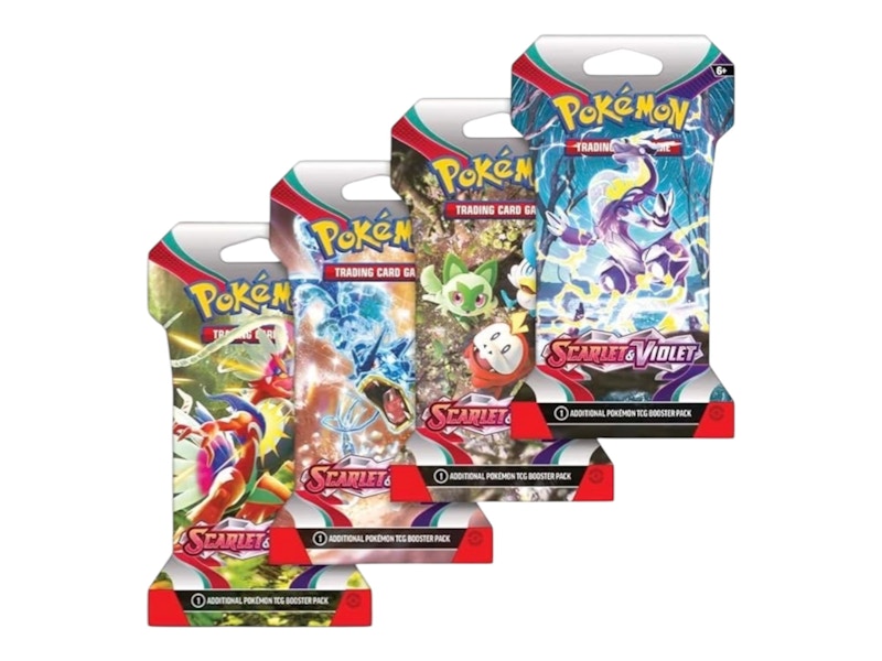 Pokémon Scarlet & Violet Base Set Sleeved Booster Pack 4x Lot (Artwork May Vary)