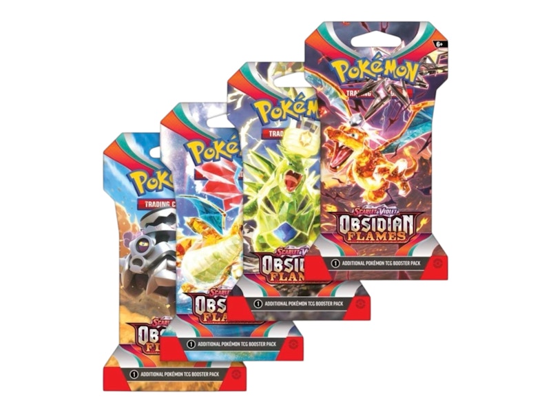 Pokémon Scarlet & Violet Obsidian Flames Sleeved Booster Pack 4x Lot (Artwork May Vary)