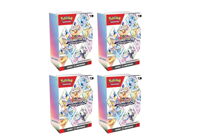 Pokémon Scarlet & Violet Prismatic Evolutions Booster Bundle 4x Lot (German)