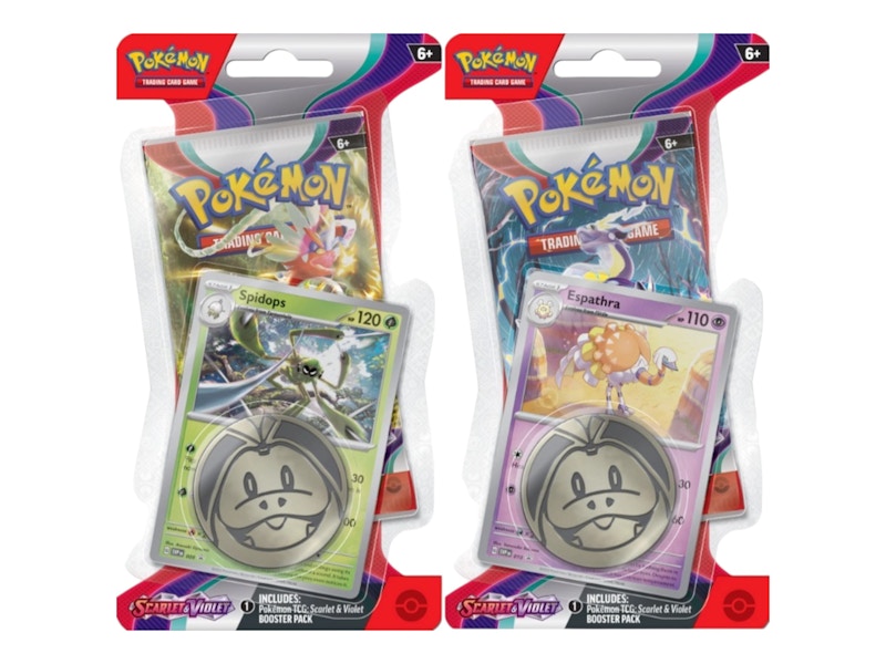Pokémon Scarlet & Violet Spidops + Espathra Base Set Checklane Blister 2x Lot