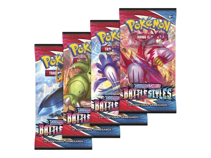 Pokémon Sword & Shield Battle Styles Booster Pack 4x Lot (Artwork May Vary)