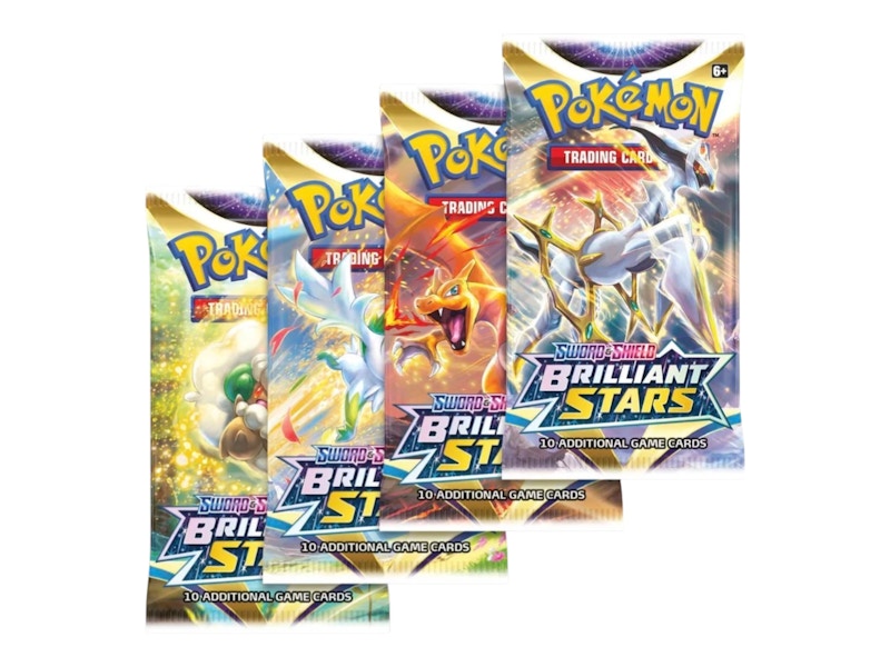 Pokémon Sword & Shield Brilliant Stars Booster Pack 4x Lot (Artwork May Vary)