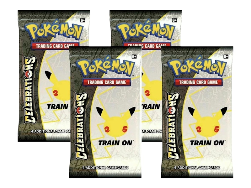 Pokémon Sword & Shield Celebrations Booster Pack 4x Lot (Artwork May Vary)