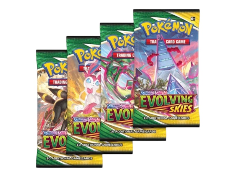 Pokémon Sword & Shield Evolving Skies Booster Pack 4x Lot (Artwork May Vary)