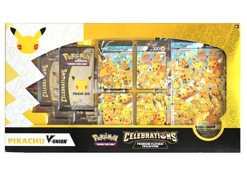 Pokémon TCG 25th Anniversary Celebrations Pikachu V Union Premium Playmat Collection Box