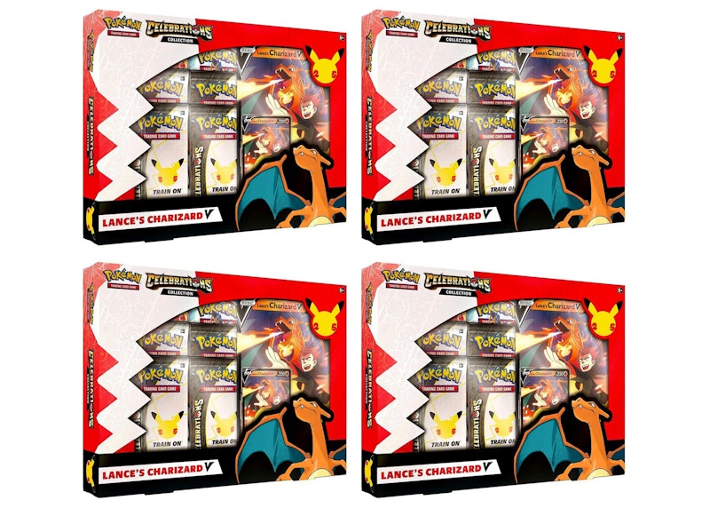 Pokémon TCG 25th Anniversary Celebrations V Box Lances Charizard V 4x Lot