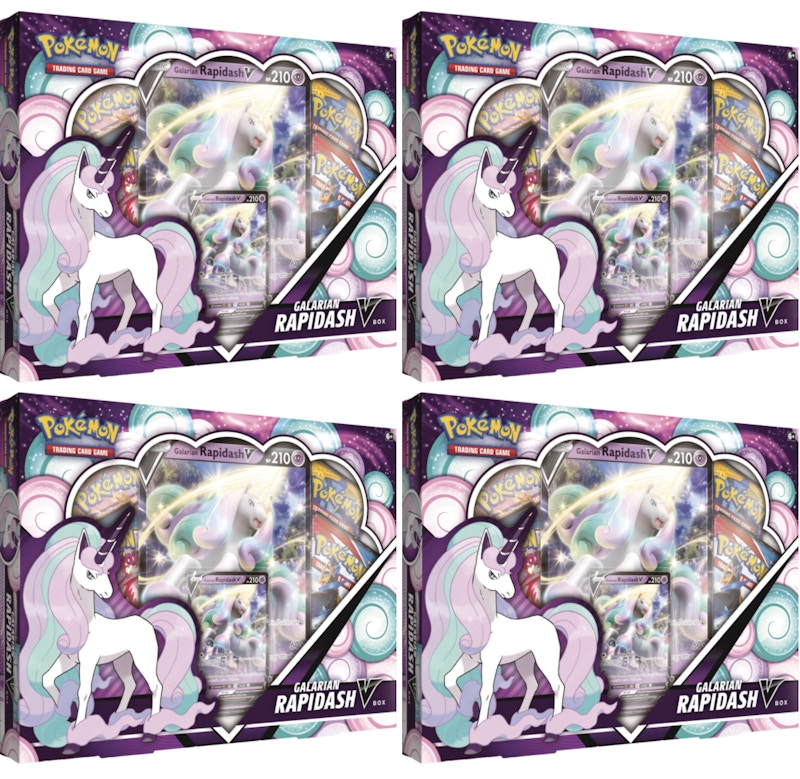 Pokémon TCG Galarian Rapidash V Box 4x Lot