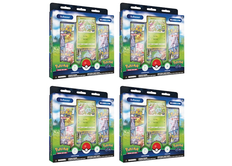 Pokémon TCG Pokémon GO Bulbasaur Pin Collection 4x Lot