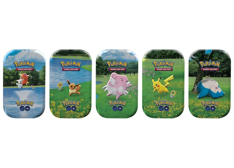 Pokémon TCG Pokémon GO Pikachu, Snorlax, Magikarp, Eevee & Blissey Mini Tin 5x Bundle