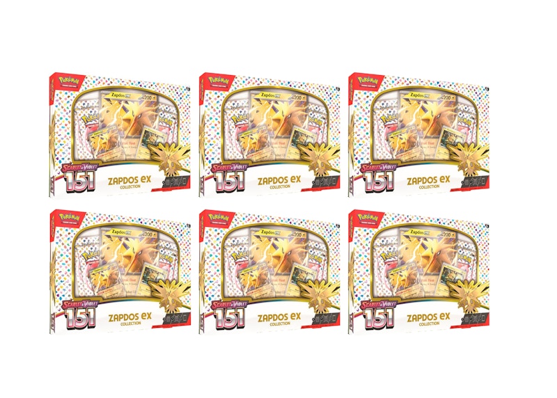Pokémon TCG Scarlet & Violet 151 Zapdos ex Box 6x Lot