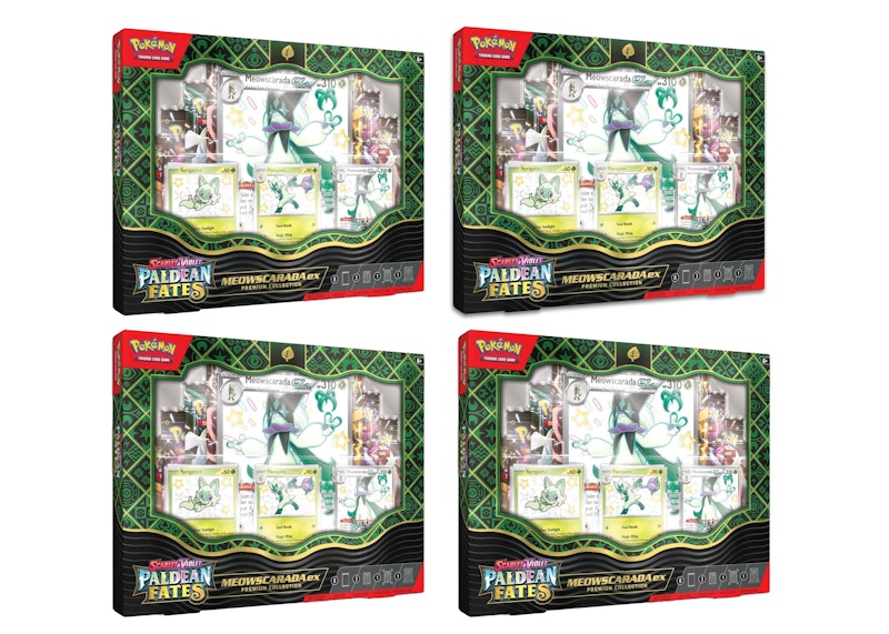 Pokémon TCG Scarlet & Violet Paldean Fates Meowscarada ex Premium Collection 4x Lot