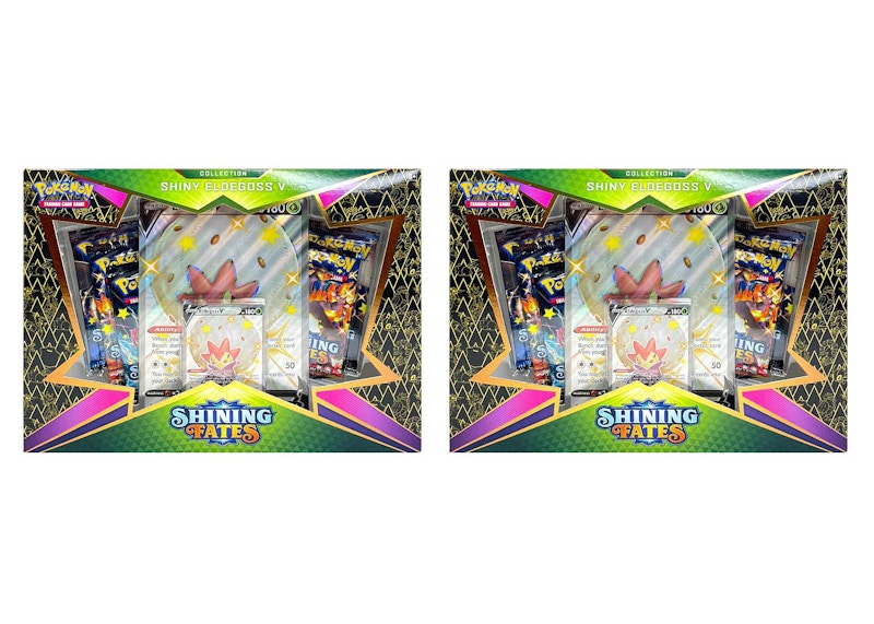 Pokemon TCG Shining Fates Shiny Eldegoss V Collection Box 2X Lot