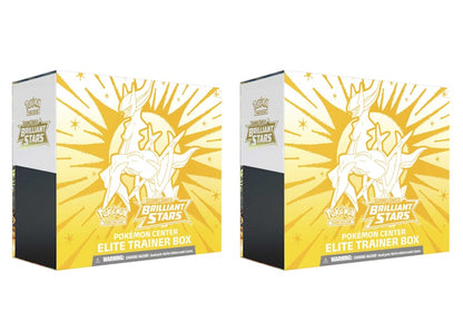Pokémon TCG Sword & Shield Brilliant Stars Pokémon Center Elite Trainer Box 2x Lot