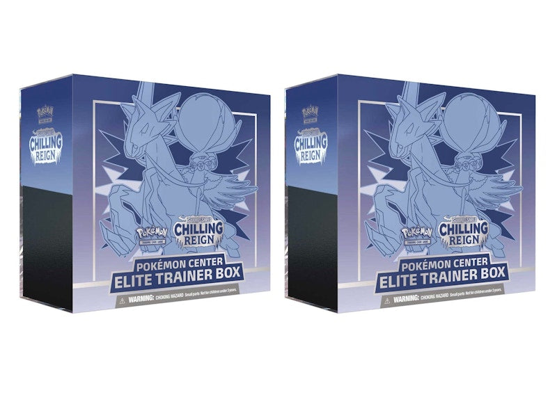 Pokémon TCG Sword & Shield Chilling Reign (Pokémon Center Exclusive) Elite Trainer Box (Ice Rider Calyrex) 2x Lot